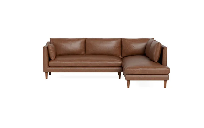 Caitlin Leather 3-Seat  Bumper Sectional by The Everygirl®