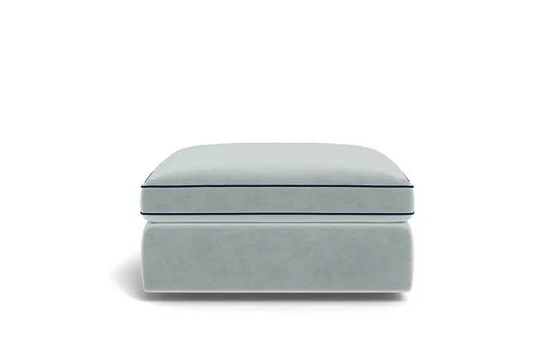 James Square Ottoman with Contrast Piping and Storage Option