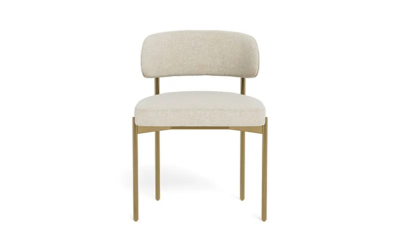 Hollis Metal Framed Upholstered Chair with Brass Legs