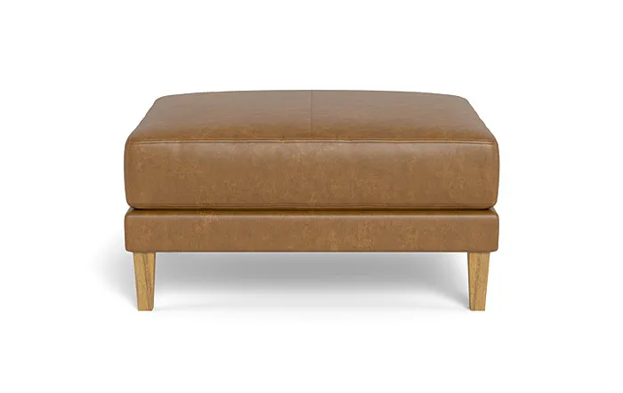 Gaby Rectangular Leather Ottoman