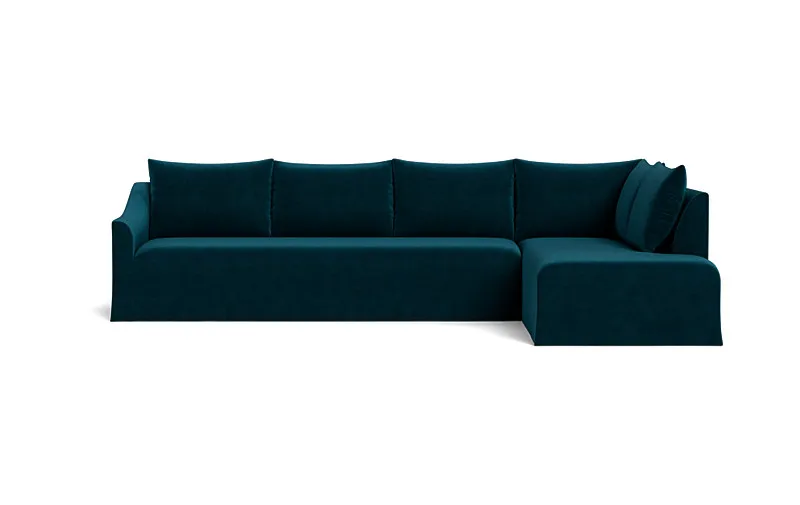 Dixon Slipcovered 4-Seat Right Bumper Sectional