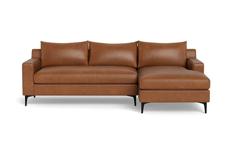 Sloan Leather  Chaise Sectional -right