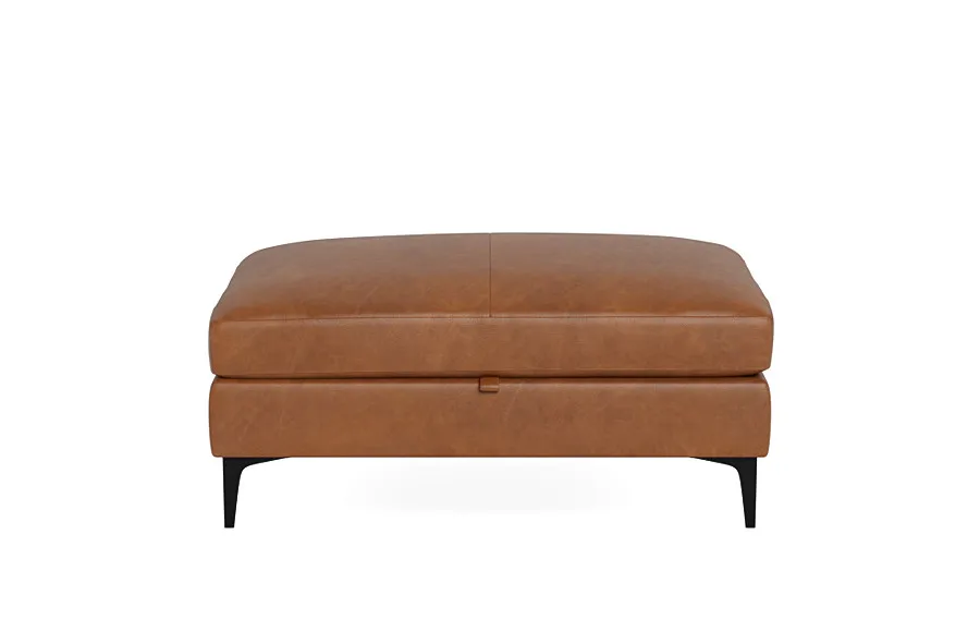 Sloan Leather Storage Ottoman