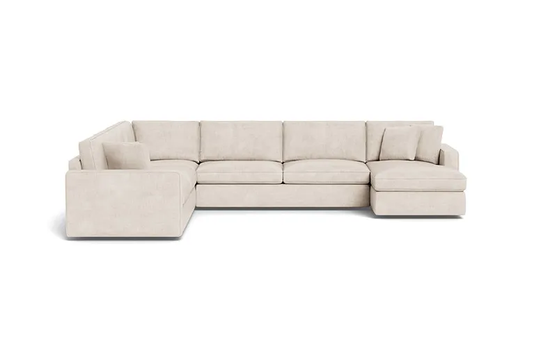 James 4-Piece 5-Seat Corner Chaise Sectional Right with Storage