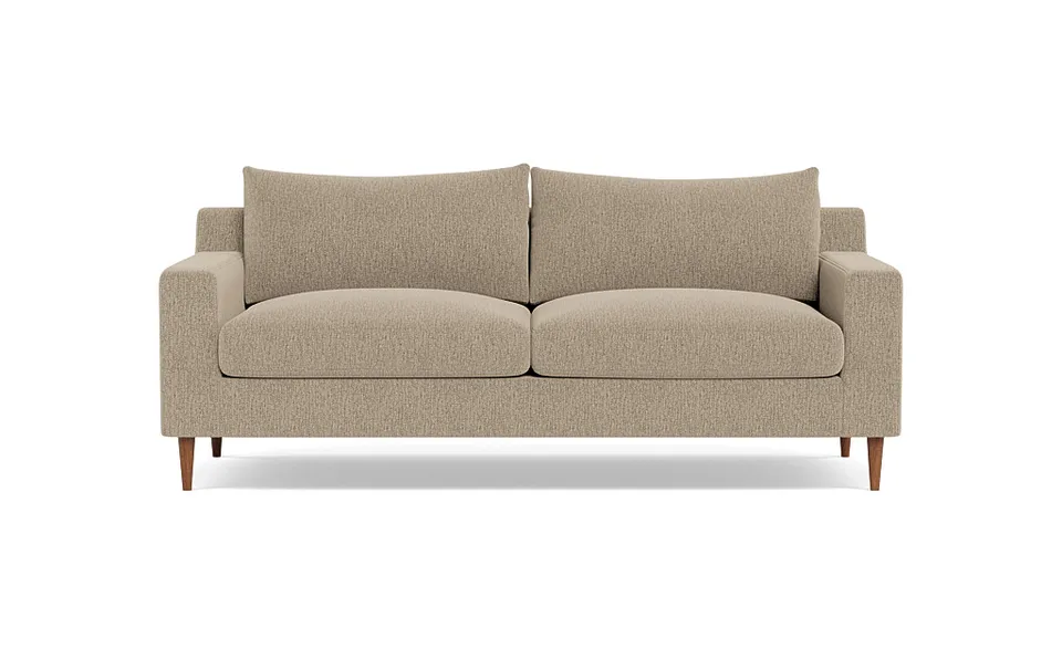Sloan Fabric 2-Seat Sofa Olied Walnut Legs, Down alternative fill