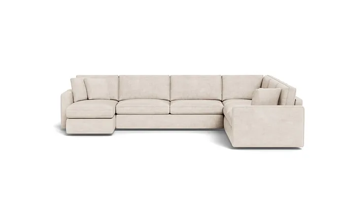 James 4-Piece 5-Seat Corner Chaise Sectional Left with Storage