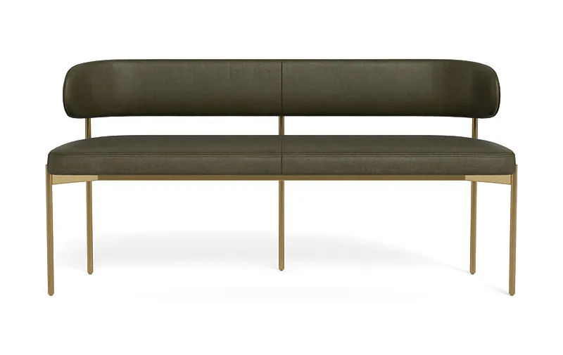 Hollis Leather Metal Framed Bench