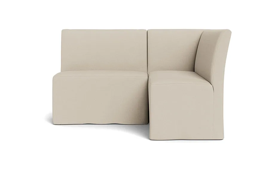 Dorian Slipcovered Petite Right Banquette