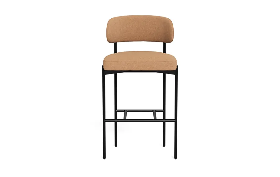 Hollis Leather Metal Framed Upholstered Bar Stool