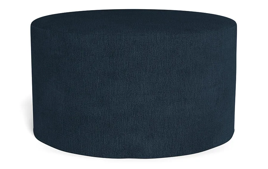 Dixon Slipcovered Round Ottoman