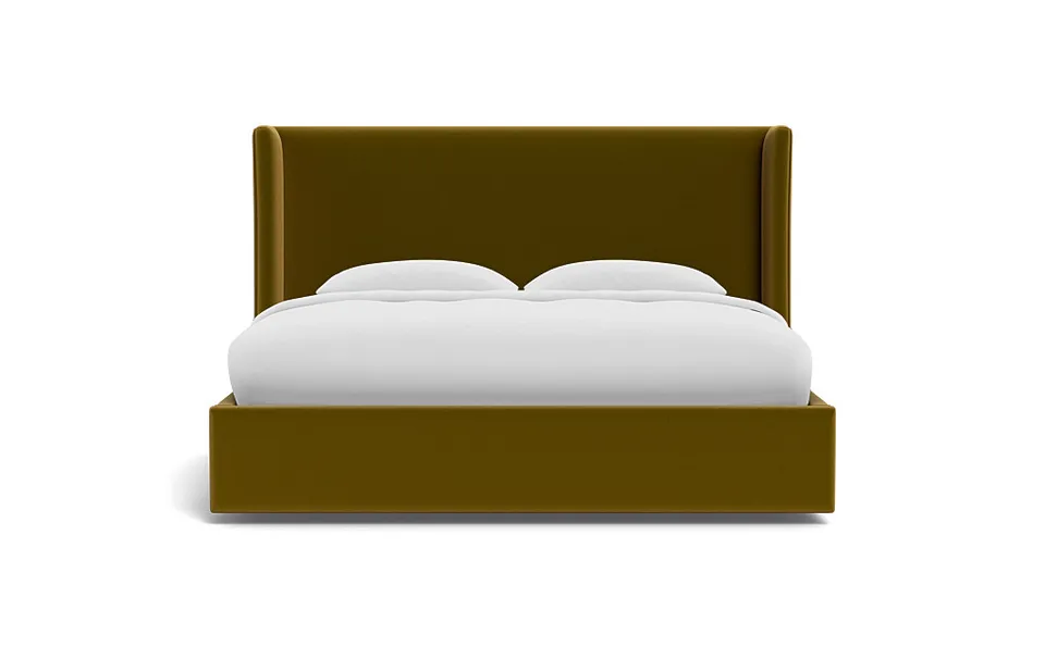 King Graham Upholstered Bed with Storage Added, Taller Headboard