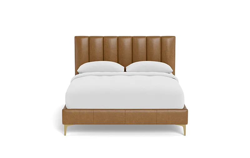 Lowen Leather Upholstered Bed with Tufting Option