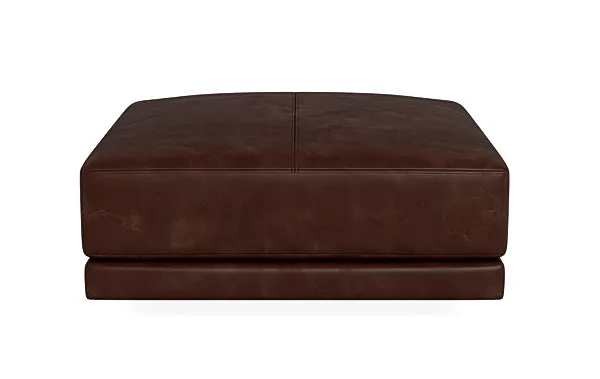 Lukas Leather Square Ottoman 