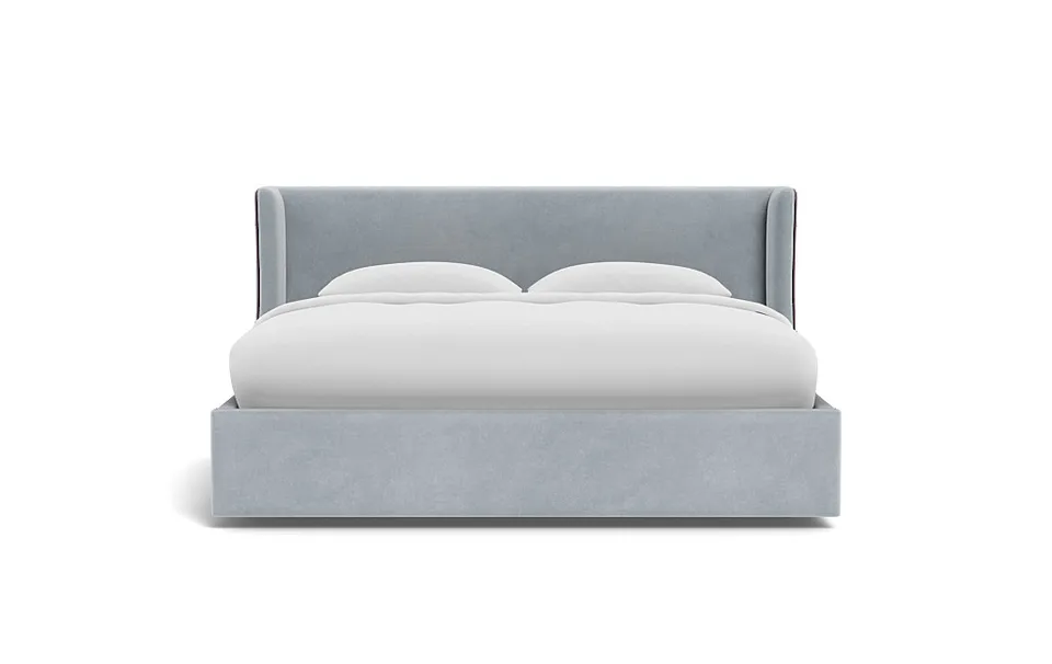 king Graham Upholstered Bed with Contrast Piping and Storage Option
