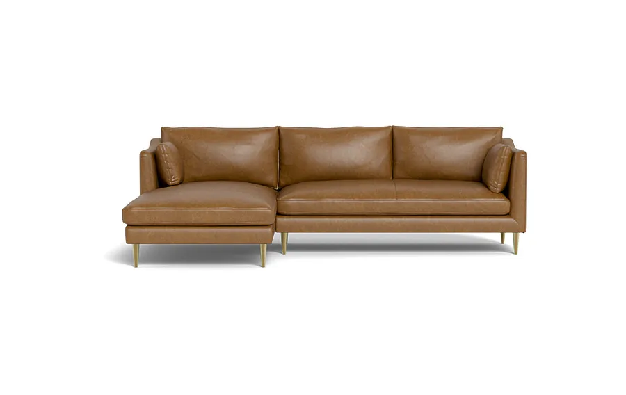 Caitlin Leather Left Chaise Sectional by The Everygirl®