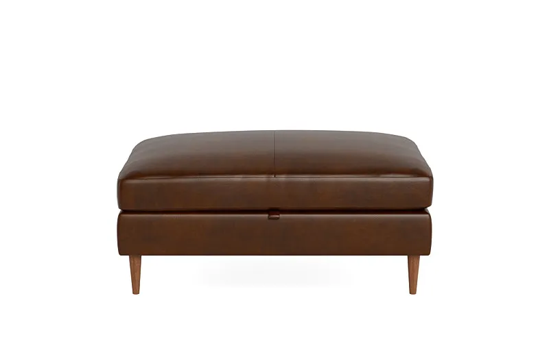 Sloan Leather Storage Ottoman