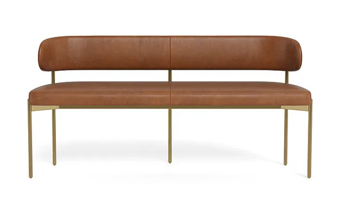 Hollis Leather Metal Framed Bench
