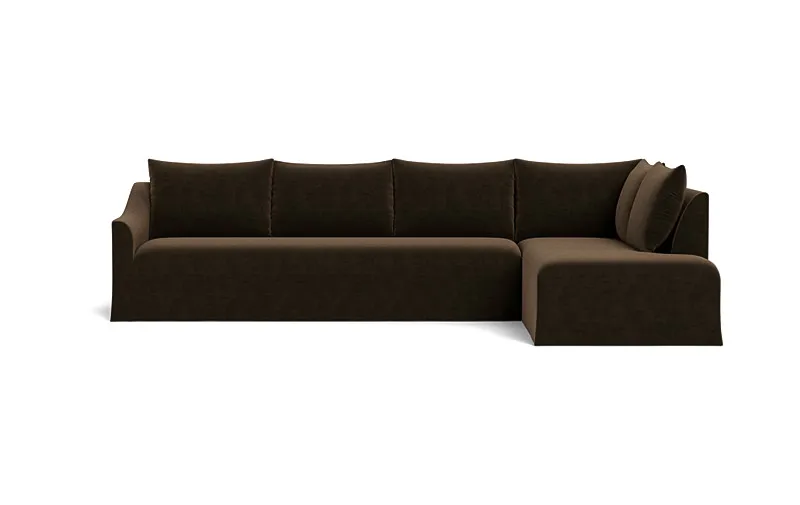 Dixon Slipcovered 4-Seat Right Bumper Sectional