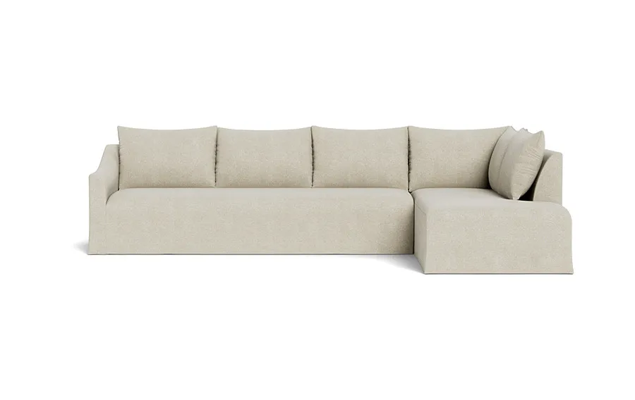 Dixon Slipcovered 4-Seat Right Bumper Sectional