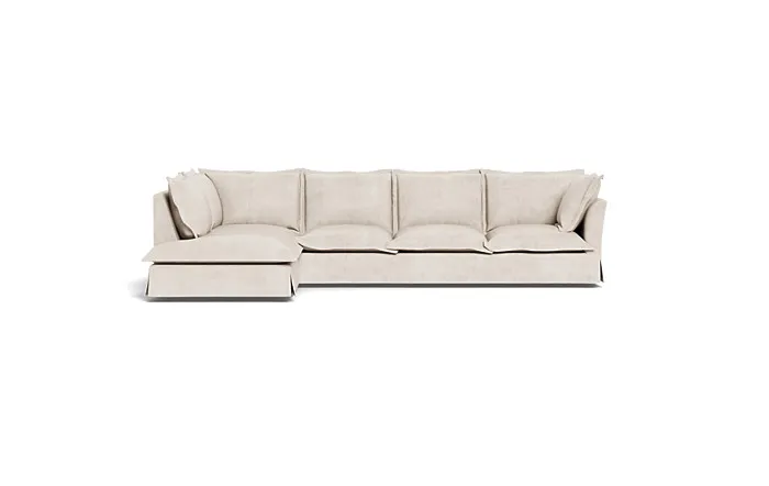 Skylar Slipcovered 4-Seat  Bumper Sectional