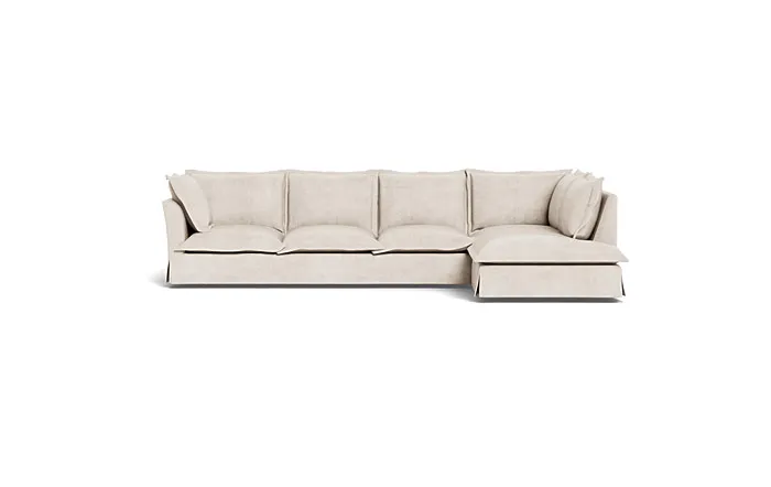 Skylar Slipcovered 4-Seat  Bumper Sectional Right Bumper