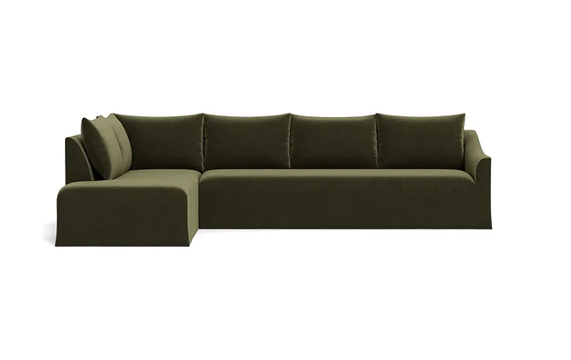 Dixon Slipcovered 4-Seat Left Bumper Sectional