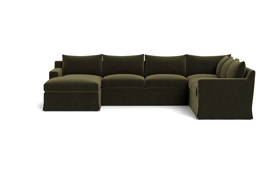 Sloan Slipcovered 4-Piece Corner Sectional Sofa with  Chaise