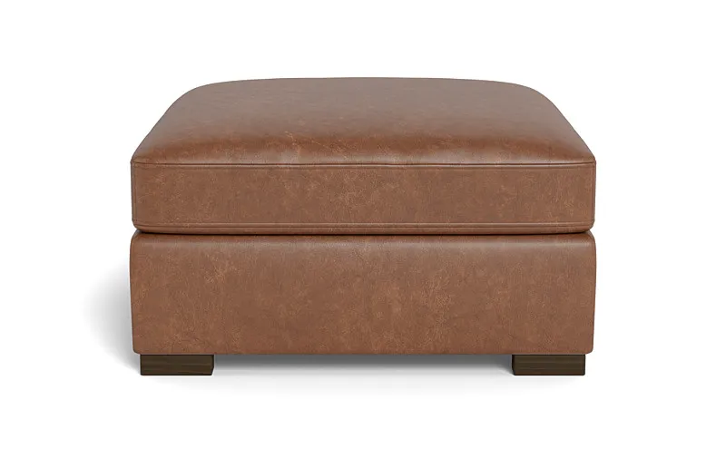 Scarlett Leather Square Ottoman