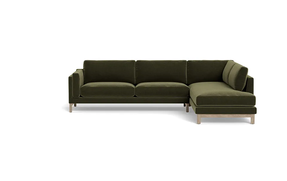 100" Gaby 3-Seat Sectional with Right Bumper - Ivy