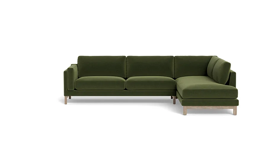 100" Gaby 3-Seat Sectional with Right Bumper - Olive