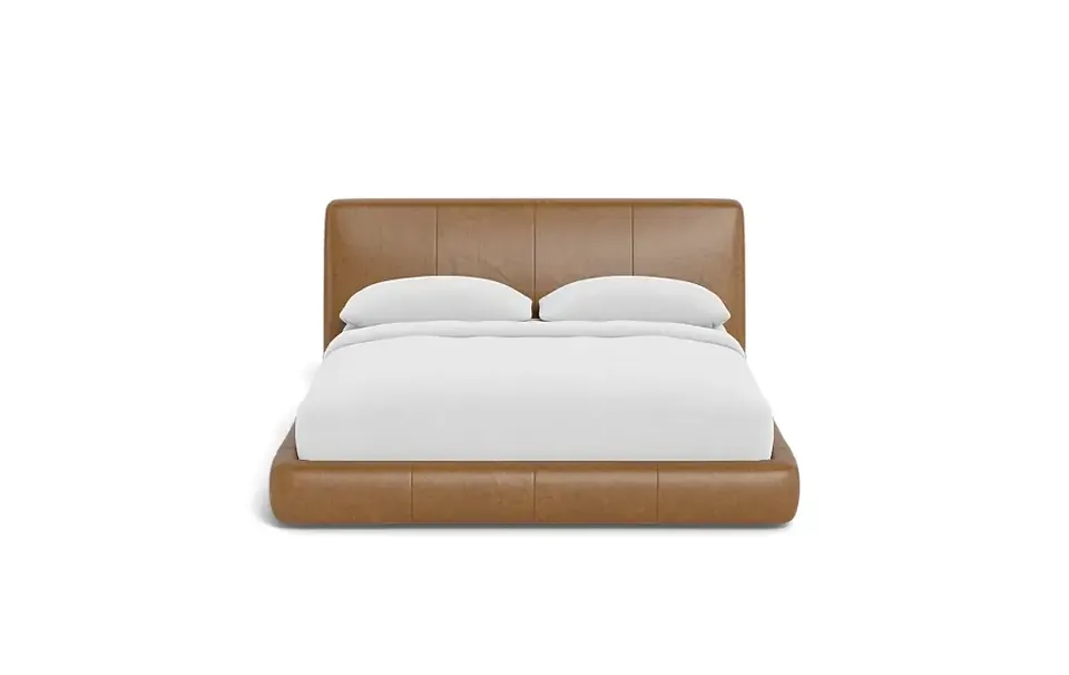 Kaleb Leather Upholstered Platform Bed