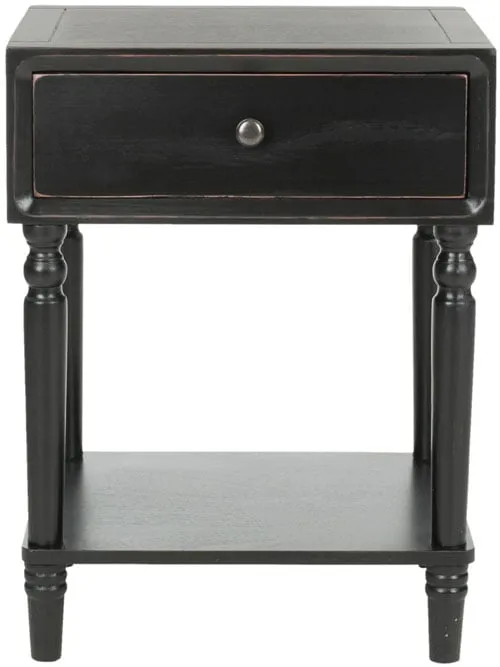 Siobhan Nightstand With Storage Drawer - Black