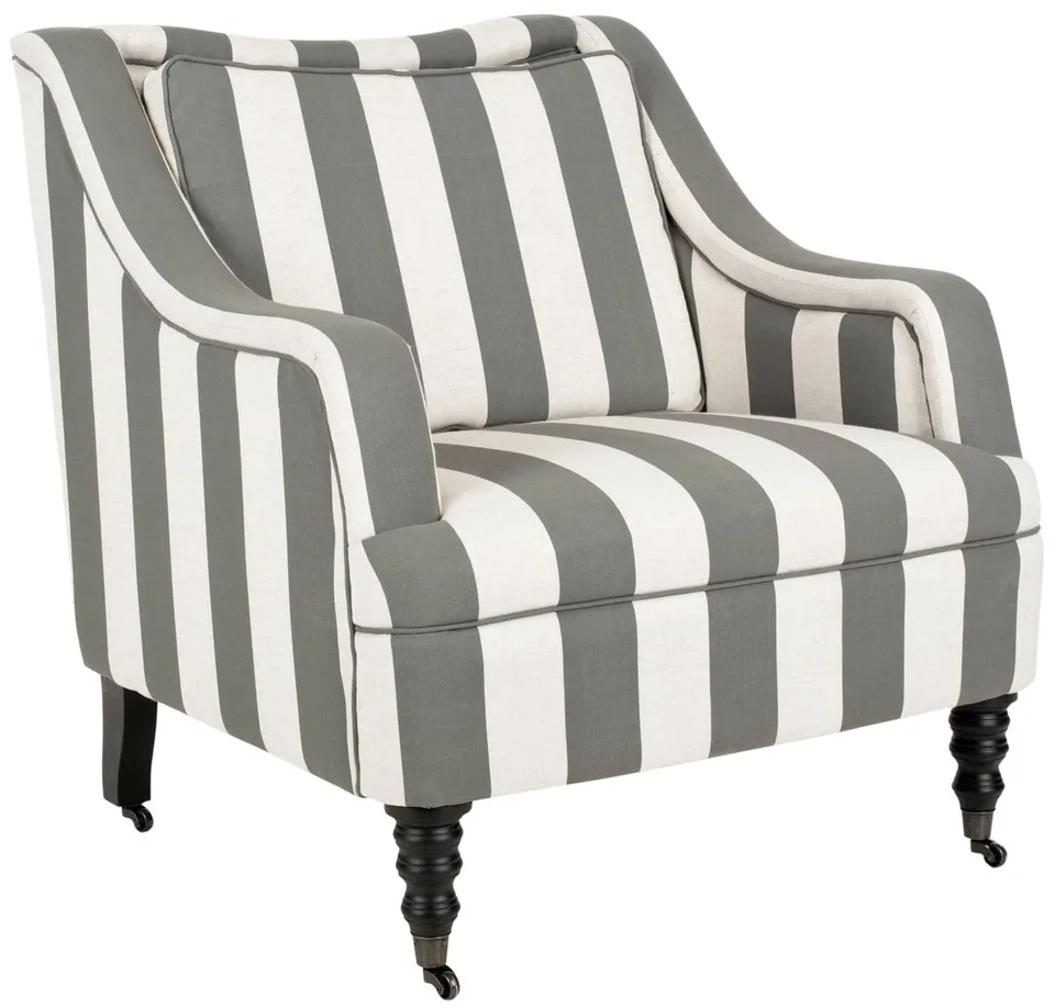 Homer Arm Chair - Grayish Blue/White/Black