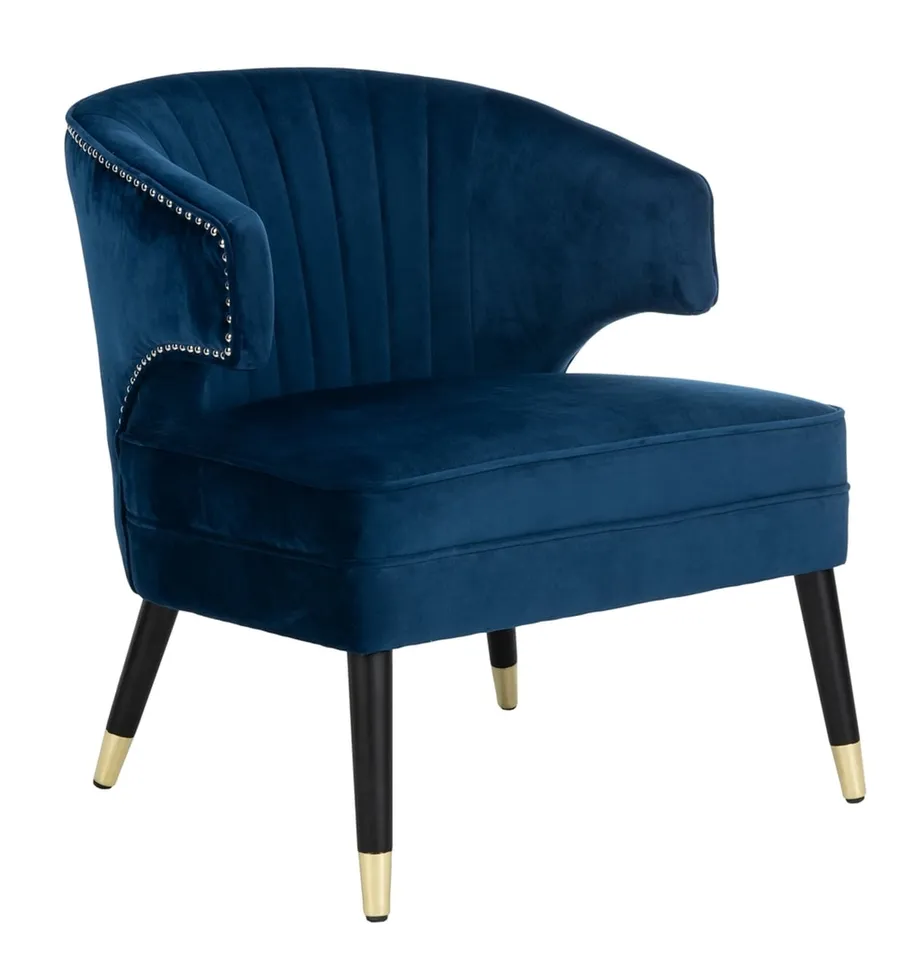 Stazia Wingback Accent Chair - Navy / Black