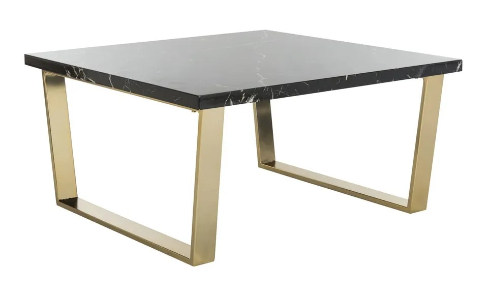 Carmen Square Coffee Table - Black/Brass