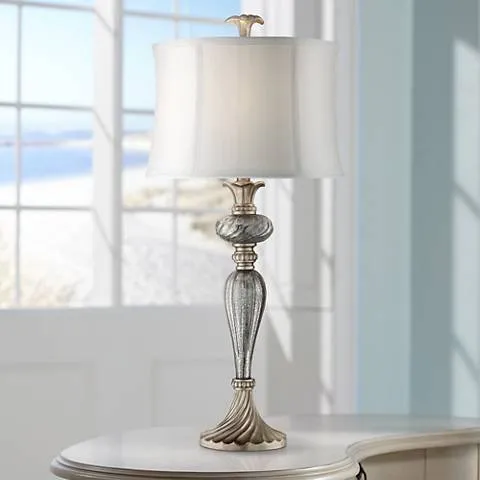 Regency Hill Alyson 32 3/4" Traditional Mercury Glass Table Lamp