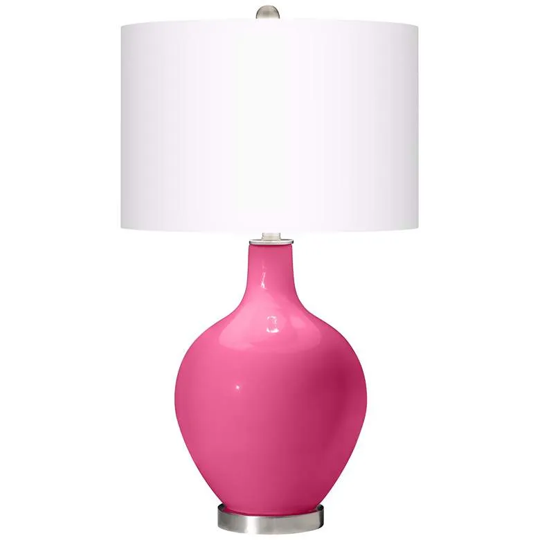 Color Plus Ovo 28 1/2" Blossom Pink Glass Table Lamp