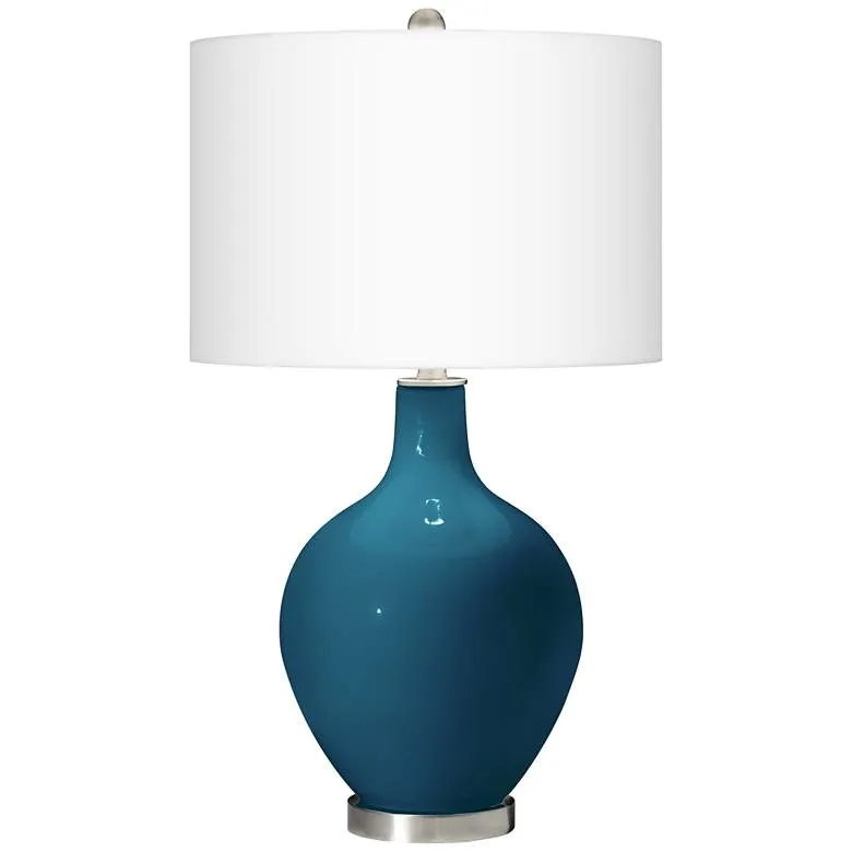Color Plus Ovo 28 1/2" Modern Glass Oceanside Blue Table Lamp