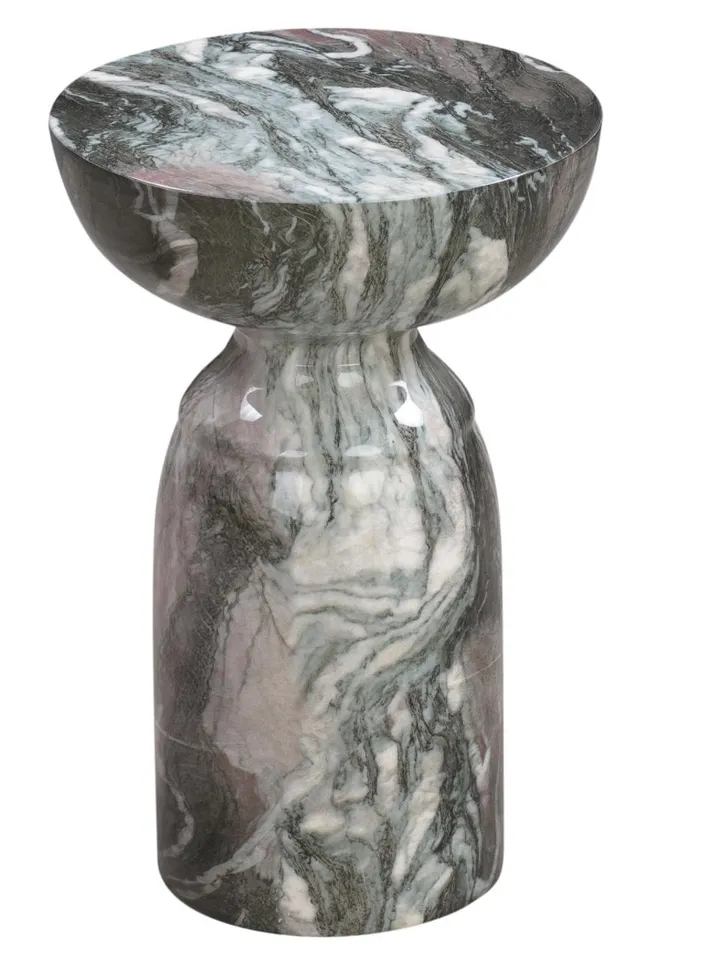 Alessandra Marble Side Table, Gray