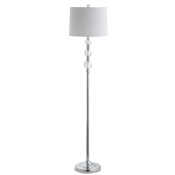 Venezia 61-Inch High Floor Lamp - Clear/Chrome