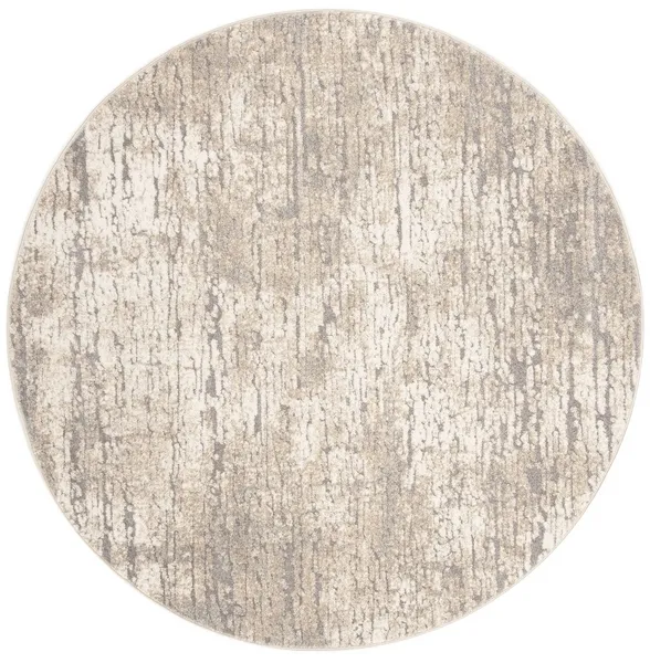 Arlo Home Woven Area Rug, SPR126E, Taupe/Ivory,  6' 7" X 6' 7" Round
