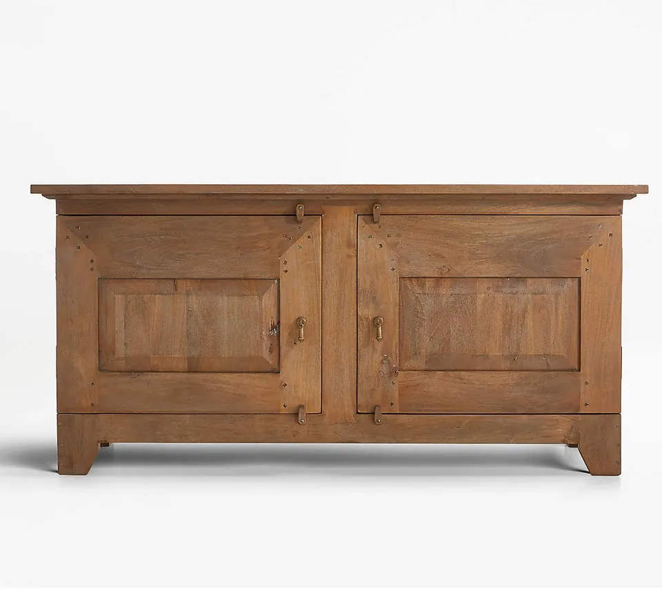 Basque 68" Weathered Light Brown Solid Wood Credenza