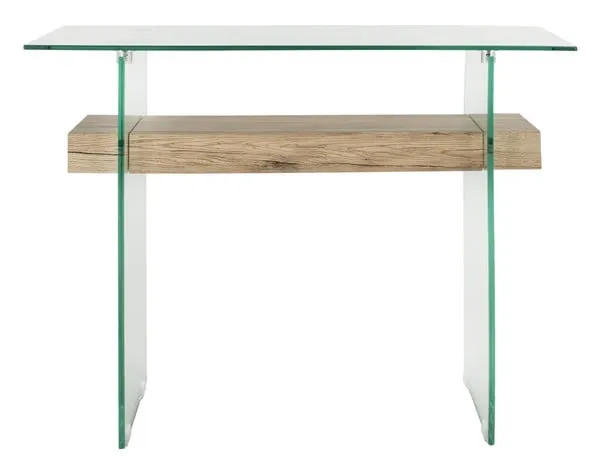 Kayley Console Table - Natural/Glass