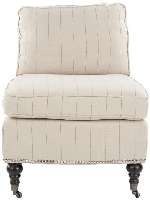 Randy Slipper Chair - Flax Beige/Espresso