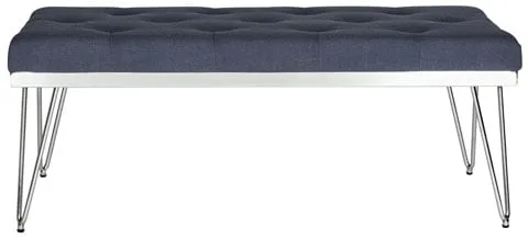 Marcella Bench - Navy/Chrome