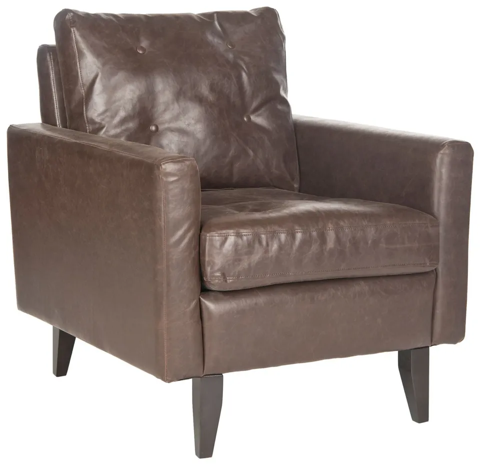 Mid Century Modern Caleb Club Chair - Antique Brown/Espresso