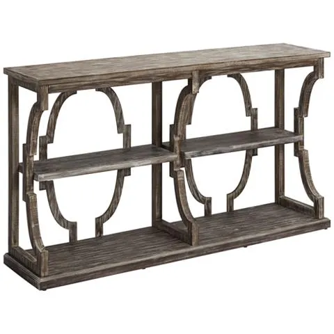 Stockton 64" Wide Chestnut 3-Tier Console Table