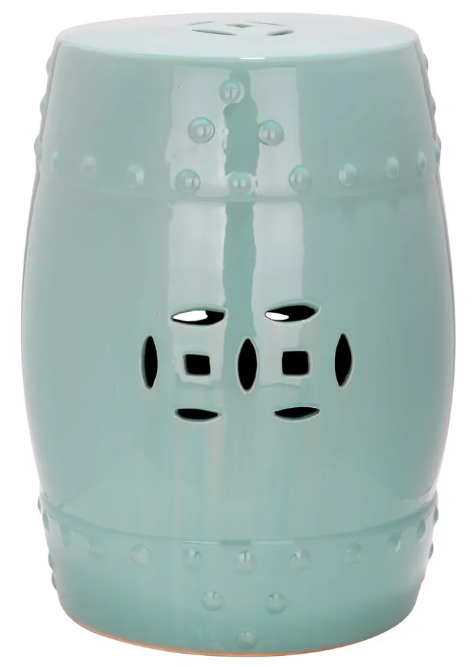 Modern Ming Garden Stool - Light Blue