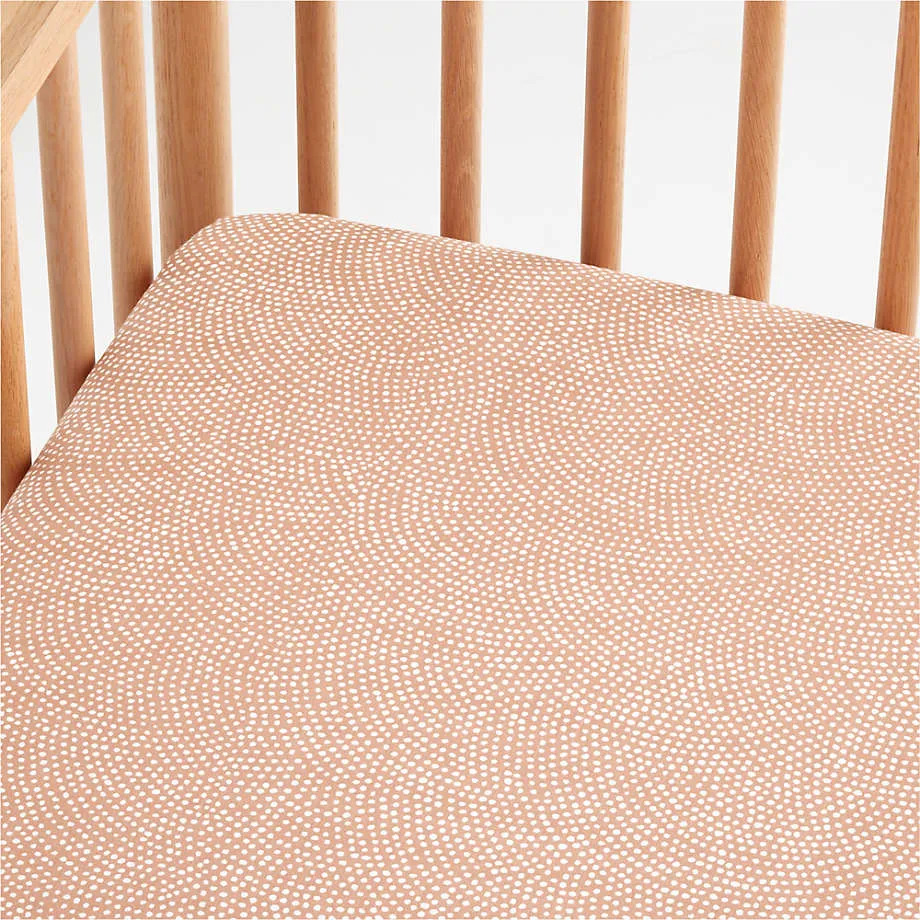 Batik Clay 100% Organic Cotton Baby Crib Fitted Sheet by Leanne Ford