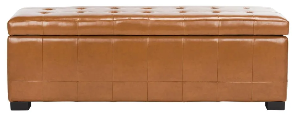 Large Manhattan Storage Bench - Saddle/Black